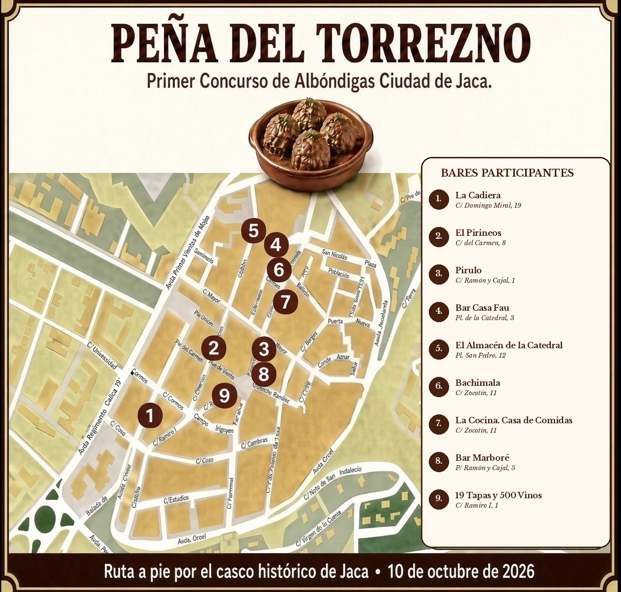 Mapa de la ruta · Albóndigas Ciudad de Jaca